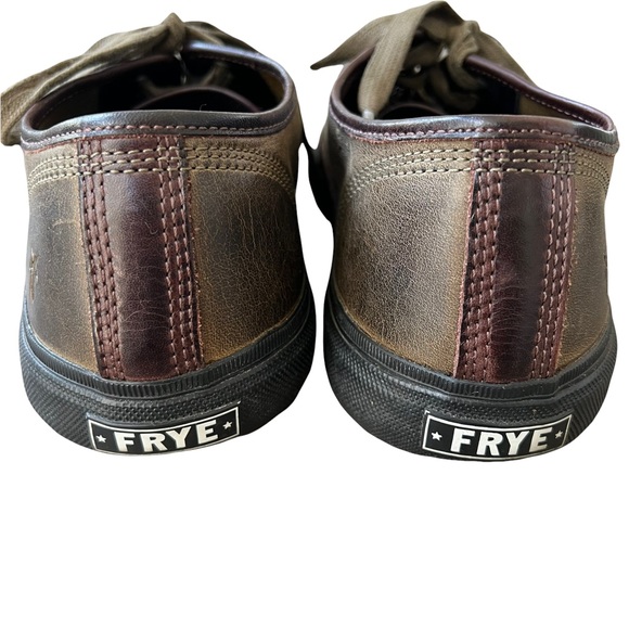 FRYE Ryan Leather Sneakers Casual Shoes Military Green - Picture 5 of 9